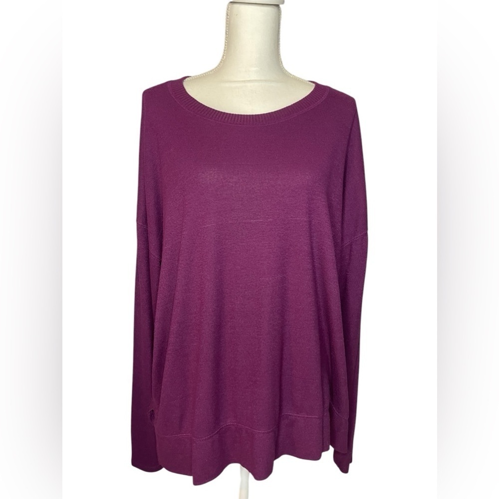 Lucky Brand XL Purple Long Sleeve Viscose Sweater